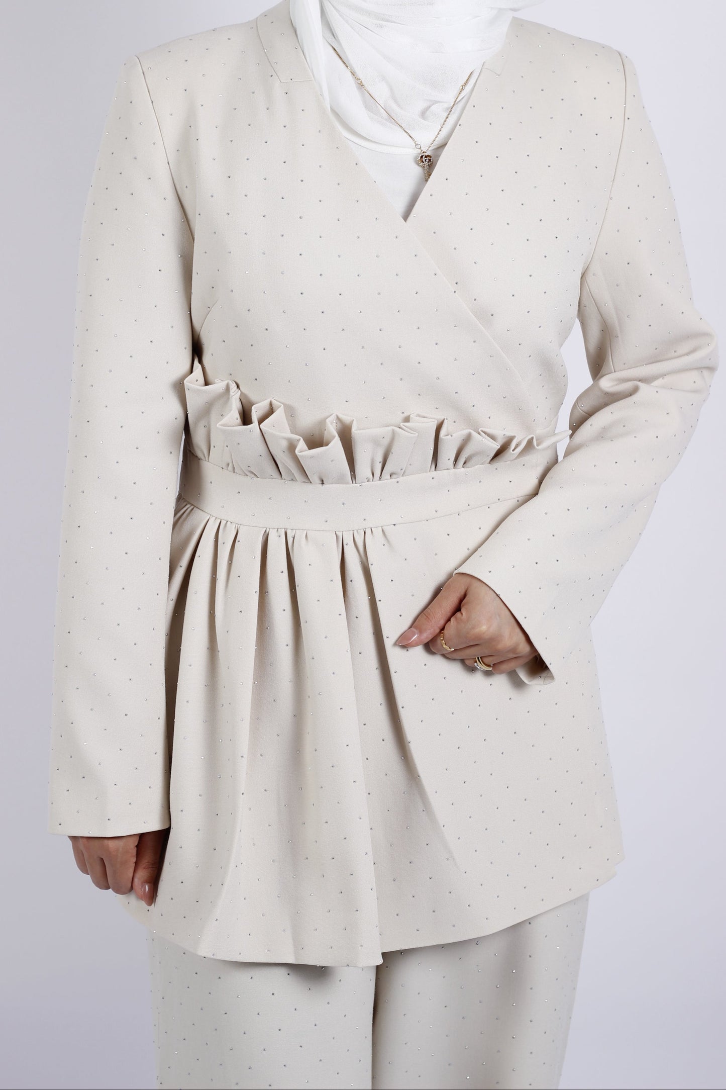 Blazer glitter beige