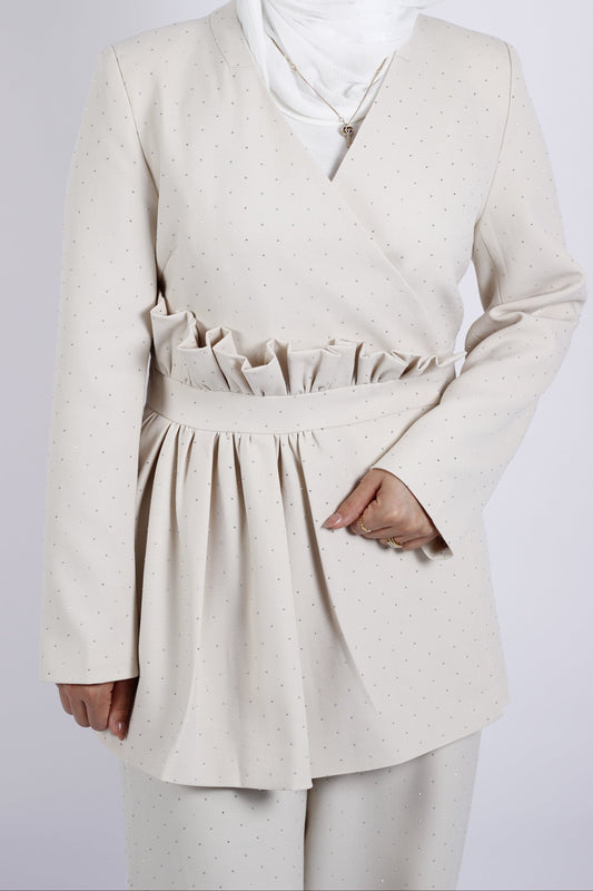 Blazer glitter beige