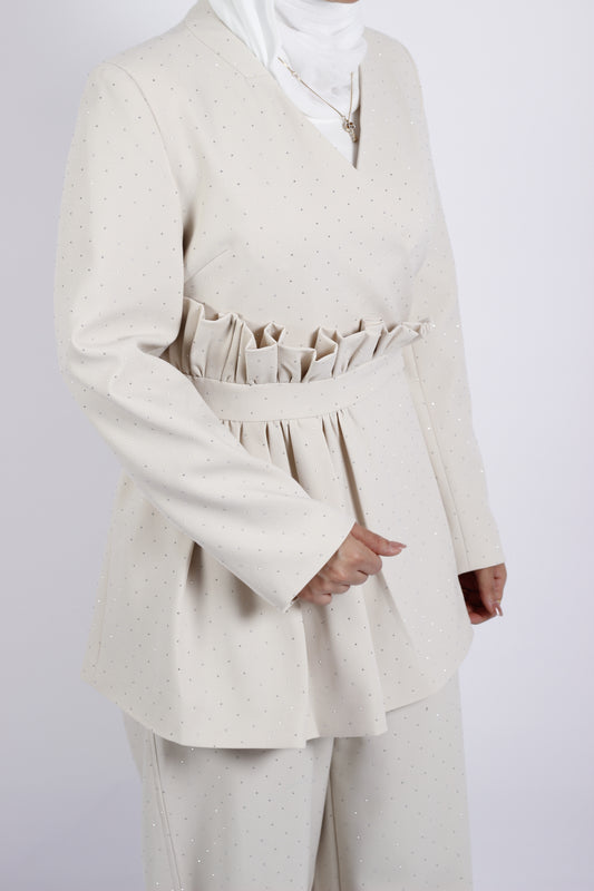 Blazer glitter beige