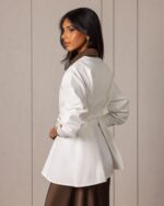 Off-white shirt with brown studded collar - Image 4