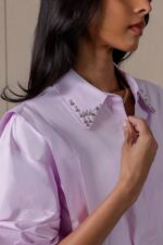 Light purple shirt with waist belt - Image 5