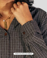 Checked Shirt with waist belt-jawavog - Image 7