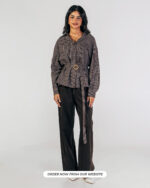Checked Shirt with waist belt-jawavog - Image 10