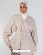 Beige shirt & adjustable skirt -Jawavog
