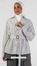 Checked shirt with waist belt - Jawavog - Image 2