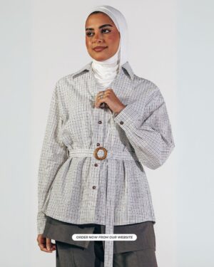 Checked shirt with waist belt - Jawavog