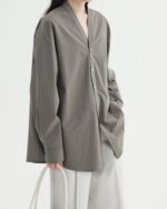 Gray shirt & adjustable skirt -Jawavog - Image 2