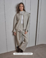 Relaxed Fit Jacket | Drape- Collar Free Size Jacket-| Light Gray - Image 5