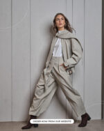 Women's High|Waist Pleated Palazzo Trousers| Stone Gray - Image 6