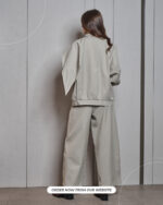 Relaxed Fit Jacket | Drape- Collar Free Size Jacket-| Light Gray - Image 7