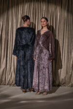 Velvet Wrap Dress -Black - Image 9