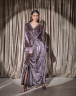 Velvet Wrap Dress - Mauve Brown