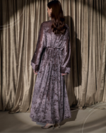 Velvet Wrap Dress - Mauve Brown - Image 4