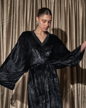 Velvet Wrap Dress -Black